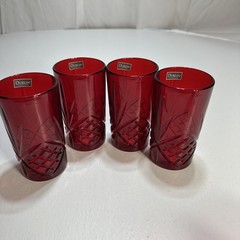 Dublin Crystal Highball Glass Collection Set Of Four 12oz Red Elegant Valentine
