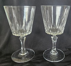 Lot Of 2 Clear Crystal Cut Wine Glass BN