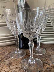 Vintage Cherbourg French Lead Crystal by WM Dalton lot of 4 Wine Glasses France