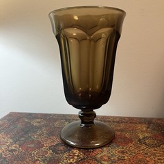 5 Vintage Imperial Glass Old Williamsburg Brown Water Goblets 1970’s EUC