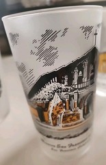 VINTAGE LIBBEY Set of 4 MCM CALIFORNIA MISSION Glasses Tumblers Frosted 8 oz EXC