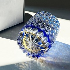Edo Kiriko Crystal Whiskey Glasses Hand Cut To Clear 7oz-12oz Gift Packing NEW