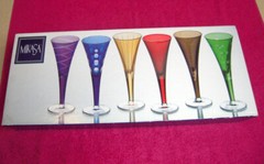 {BOX SET OF 6} Mikasa Crystal (Cheers Mix) 5 7/8″ 2 oz CORDIAL GLASSES Exc NIB