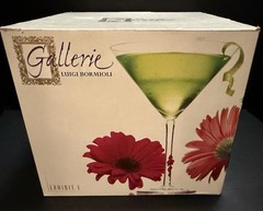 Gallerie Luigi Bormioli Exhibit 1 Mouth Blown 8 oz Martini Glasses 7.25” Set 4