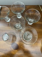 SET OF 6 – MCM Flared Champagne Wine Martini Cocktail Heavy Stem Glasses-4 3/4″