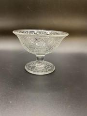 Clear By Cracky champagne glass Depression Glass L E Smith 1920s 3” tall
