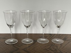 Gorham Laurin Gold 4 Water Glasses Goblets 7 3/4″