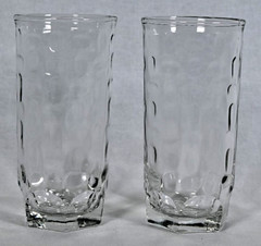 Set of 2 Vintage 1970s Crisa Libbey Pebble Glass Tumblers Juice 8 Oz