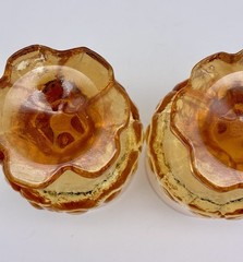 2 Tiffin Franciscan Madeira Glasses 5.5″ Tall Footed Goblet Golden Yellow