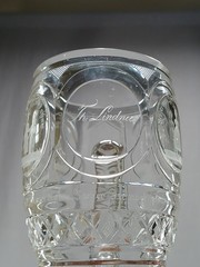 19th Century German Engraved Scenes & Sayings Cut Glass Mug / Stein C.1820-1830s