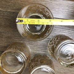 4- Libbey drinking glasses with gold floral print