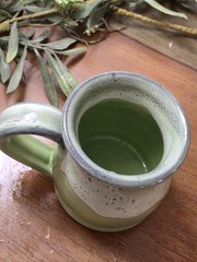 Deneen Pottery Another Broken Egg Cafe Green Stoneware Beer Mug New Orleans