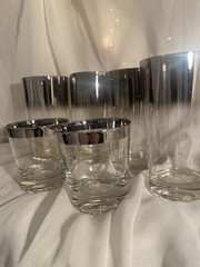 🎻Classic!MCM Silver Mercury Highball Tall GlassSet Of 4 Thorpe+2 Shorties!