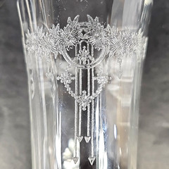 MONONGAH Roseland Optic Flared Juice Glass Floral Arrow 4.25″ 1920’s