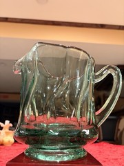 Vtg Fostoria Jamestown Green Glass Set 16pc Pitcher Water Goblets Sherbet Cups