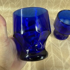Vintage Viking Cobalt Blue Arlington Tumbler Drinking Glasses Set Of 2 EUC 4”