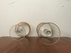 Vtg Glastonbury Rose Lotus Fluted Gold Encrusted Sherbert Wine Glasses Set of 5