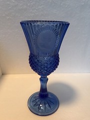 Vintage Cobalt Blue Avon Fostoria Presidential Glass Goblet George Washington
