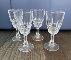 Cristal d’ Arques Pompadour 24% Lead Crystal Cordial Stem glass 4.5″ Set of 4