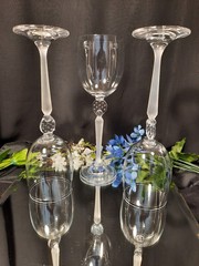 3 Mikasa «Moonlight Frost» Crystal Wine Glasses Goblets Set