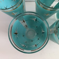 6 Bartlett Collins Atomic North Star Tall Tumblers Highball Glasses Starburst