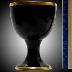 Goblet Renaissance Black on Buff w Gold Rim Discontinued Fitz and Floyd