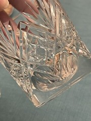HTF THOMAS WEBB “ST ANDREWS” DRINKING GLASSES CLEAR CUT FLAT BOTTOM HOBSTAR 3.5”