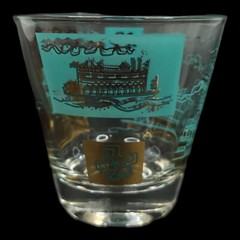Southern Comfort Riverboat 5 Old Fashioned Glasses Vintage 1960s Libbey Whiskey