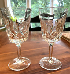 Gorham Crystal KING EDWARD ~Set of 2 Wine 8 Oz Glasses Germany~Timeless Elegance