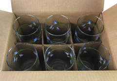 Corelle Impressions Glassware by Corning Floral BLUE DUSK COLLECTION Set of 12