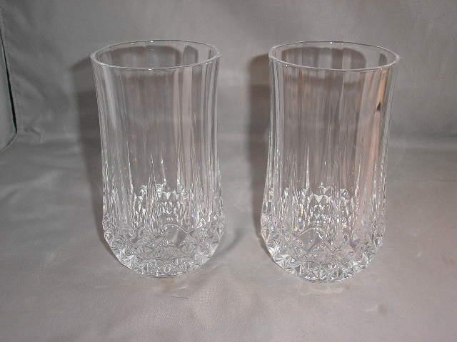 2 Cristal D’Arques Longchamp Crystal Iced Tea Flat Bottom Tumblers 11 oz. 5 1/4″