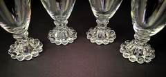 Vintage Set of 4 Anchor Hocking BERWICK BOOPIE CLEAR 4.5″ Juice Wine Glasses
