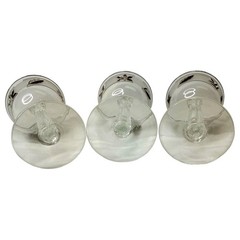 3 Vintage Libbey Silver Leaf Frosted Liquor Coctail Glasses Set 5 Inch