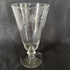 VINTAGE FOSTORIA «ROSE » PATTERN ICED TEA GLASSES MOUTH BLOWN & HAND CUT Set Of2