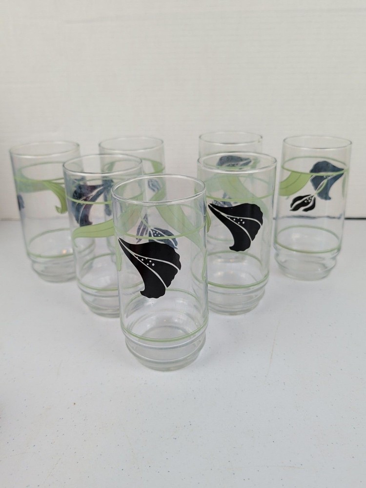 Set Of 7 Corelle Black Orchid 14 oz Tumblers