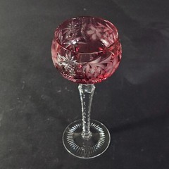 NACHTMANN TRAUBE CRANBERRY WINE HOCK GLASSES, Lead Crystal, 8 1/4″, 8 oz, 2PCS