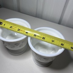 2-Vtg Milk Glass Indiana Glass Colony Harvest Grape Footed Goblets Dessert Cups