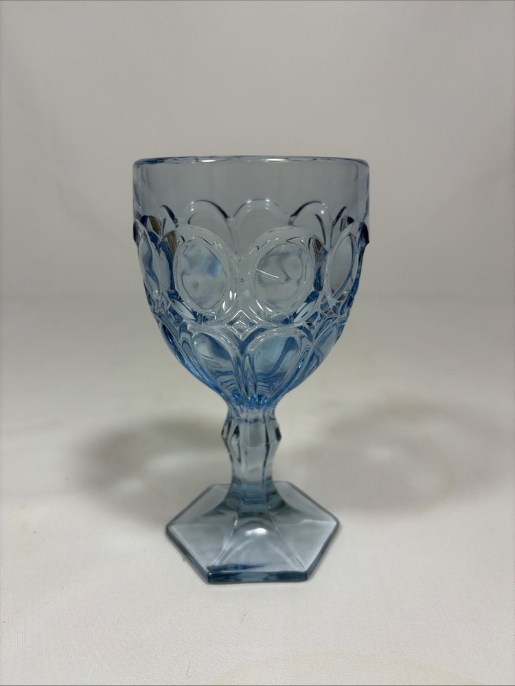 Vintage Fostoria Glass Moonstone Light Blue Wine/Juice Goblet