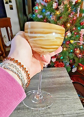 STEVEN MASLACH 7.5″ EARTH STUDIO ART GLASS WINE GLASS/ GOBLET Signed 1976