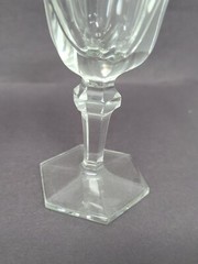 2 Val St Lambert Sherry Cordial Glasses Crystal Stemware Thumbprint Hexagonal