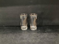 Vintage Lotus Glassware Gold 50th Anniversary Tumblers Highball Glasses Set of 2