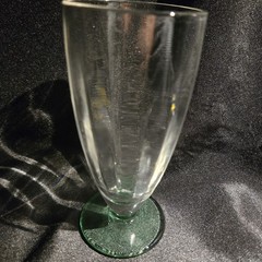 Morgantown Meadow Green optic paneled ice tea tumbler with green foot