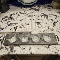 Flight Board Barware Holiday Entertaining Handmade With Handles And Glassware