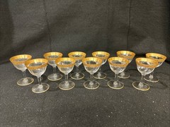 Set Of 11 Tiffin Franciscan “Minton” Liquor Cocktail Glasses 4”