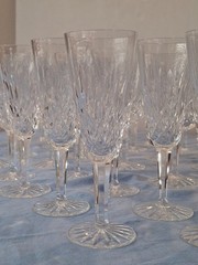 Waterford Crystal: Set of Ten Water Goblets, Wine Glasses & Champagne Flutes