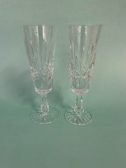 2 Waterford Crystal ROSSLARE Champagne Flutes 7 7/8”