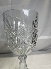 Libbey Glass Company Hobstar Star of David 7 1/4″ Glass Water Goblet Pair of 2
