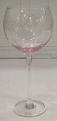 **NEW** Lenox Butterfly Meadow Pink Etched Balloon Wine Glass 9” tall (FJ)
