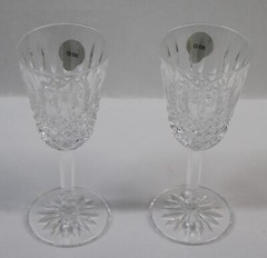 Pair of Vintage BALLYBAY SHERRY Waterford Crystal Wine Glasses 5 1/8″ Tall w/Box