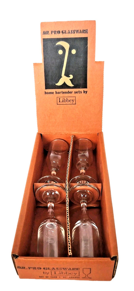 Vintage Libbey Mr. Pro Home Bartender Glassware 1 oz. Cordial Glasses Set Of 4